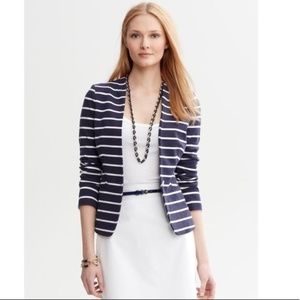 Banana Republic Blue Striped Ponte Modern Blazer, sz 4